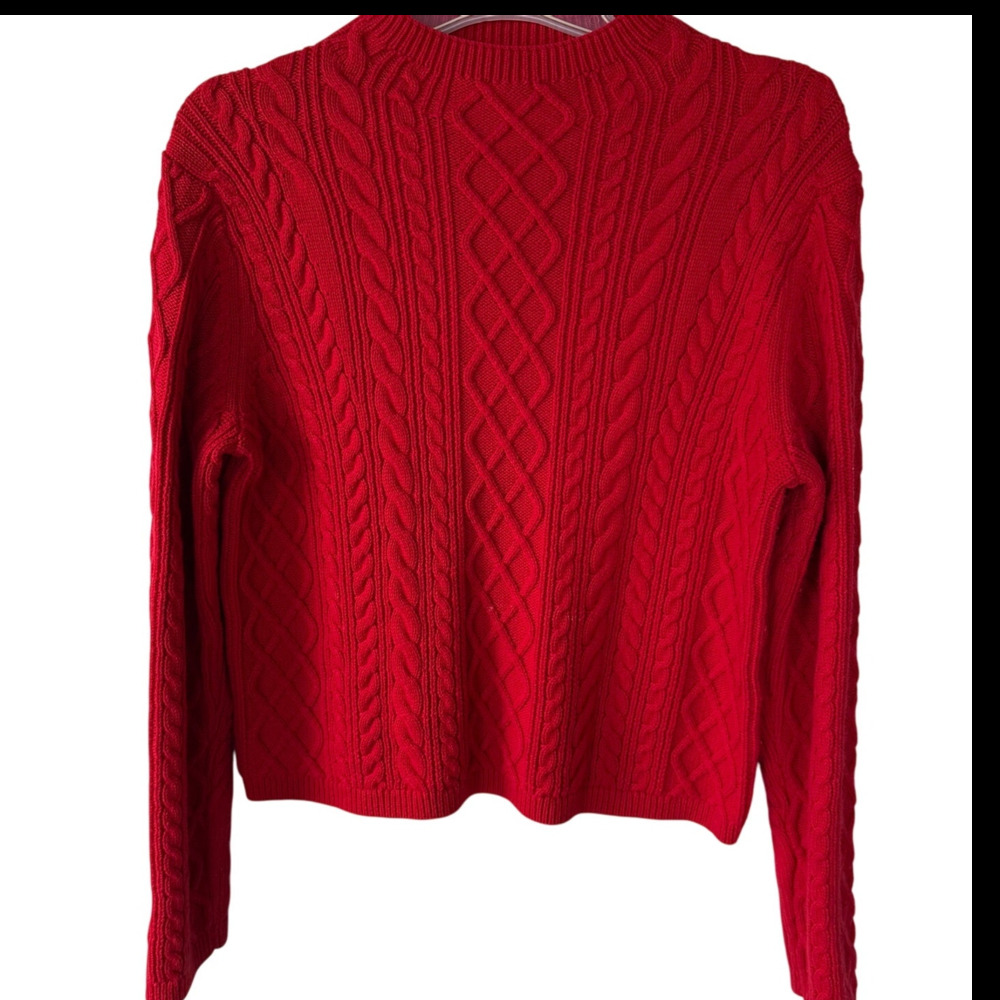 Copied - Ann Taylor Size XL Petite Cable Knit Red Pullover Sweater size XL
